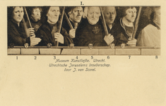 603435 Afbeelding van het linkerdeel van een door J. van Scorel geschilderd portret van leden van de Utrechtse ...